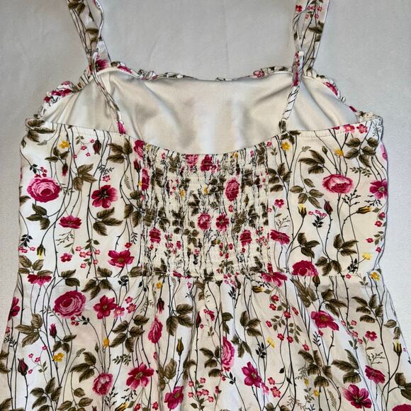 Trixxi‎ Unlined Blend Spaghetti Strap Floral Mini Tank Dress L Stretched - Picture 5 of 9
